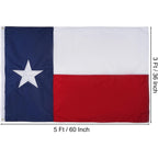 Homissor State Of Texas 3X5 Feet Flag - Embroidered Sewn Tx Flags Heavy Duty Outdoor Nylon Flags Vivid Color - Brass Grommets And 4 Stitch Hemming