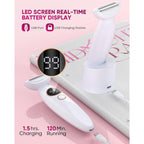 3 in 1 Bikini Trimmer for Women, Electric Razors for Women with Display, Painless Bikini Trimmer, USB Charging, Electric Shaver for Woman,Shaver for Woman for Face, IPX7 Waterproof,White