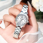 Olevs Watch Women Silver Watch For Women Luxury Diamond Womens Watches For Small Wrist Stainless Steel Waterproof Analog Quartz Date Elegant Reloj Para Mujer