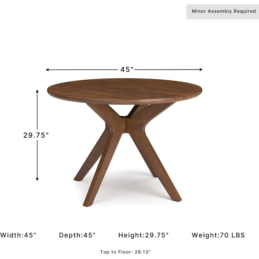 Signature Design By Ashley Lyncott Traditional Round Dining Room Table, Seats Up To 4, Brown, 45" W X 29.75" H