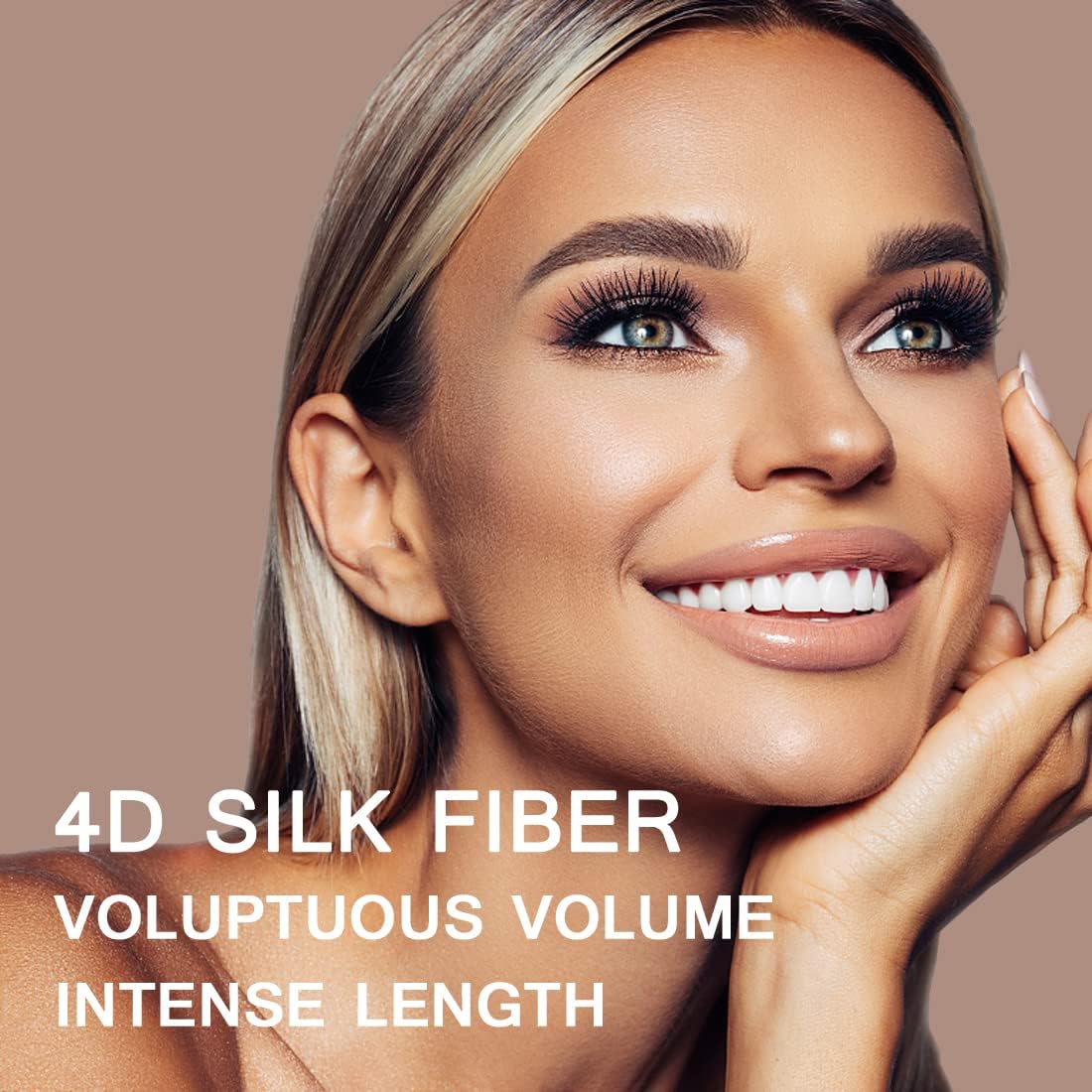 4D Silk Fiber Lash Mascara & Waterproof Liquid Eyeliner Set, Lengthening & Volumizing, Smudge-Proof Long Lasting, Hypoallergenic Gel Fiber Formula, Ideal Eye Makeup Gift for Women