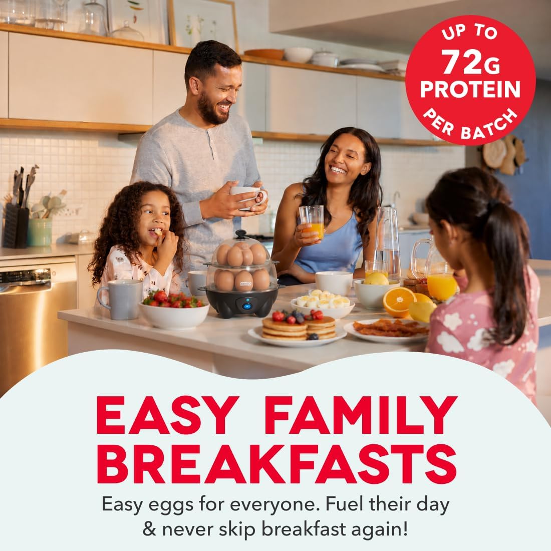 Dash Deluxe Egg Cooker - Boiler, Poacher & Steamer - Includes Measuring & Recipe Guide - Dishwasher Safe - Holds 12 Eggs, Black