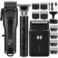 Hair Cutting Kit For Men, Hair Clipper, T-Shaped Trimmer, Foil Shaver, Long Lasting Power, With Adjustable Blade & Lcd Display, For Home Haircuts, Fading, Beard Trimming, Suitable For Beginners
