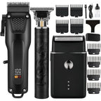 Hair Cutting Kit For Men, Hair Clipper, T-Shaped Trimmer, Foil Shaver, Long Lasting Power, With Adjustable Blade & Lcd Display, For Home Haircuts, Fading, Beard Trimming, Suitable For Beginners