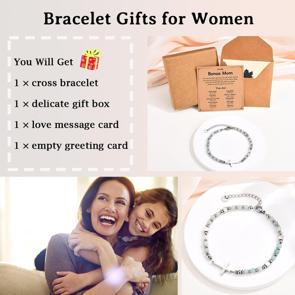 Religious Cross Bracelet for Women Girls, Christian Gifts for Daughter Granddaughter Sister in Christ Friend Niece on Birthday Christmas Easter Valentines Day Graduation