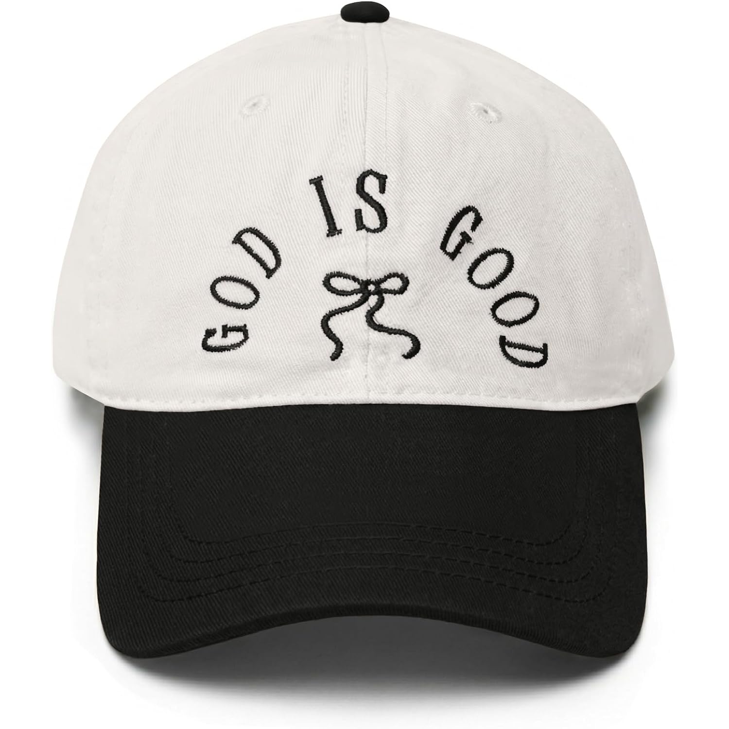 God Is Good Christian Bow Hat Women Jesus Faith Religious Hats Embroidered Adjustable Cotton Baseball Cap