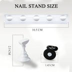 Nail Stand for Press On Display Practice for Acrylic Nails, Magnetic Fake Nail Tips Holder for Nails Painting Tools and Designs with Reusable Double-Sided Tape for Home DIY Art Salon Supplies (White)