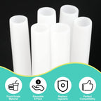6Pcs Replacement Straws For Owala Water Bottle 24 Oz 32 Oz, Reusable Plastic Straws With Cleaning Brush For Cup 24Oz 32Oz Travel Tumbler Accessories Parts For Sports Bottle(White)