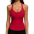 Reoria Women'S V Neck Racerback Tank Top