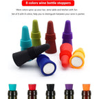 Wine Stoppers Beverage Bottle Sealer Soft Silicone Wine Bottle Stoppers Corks With Grip Top For Keeping Wine Champagne Fresh, 8 Pack