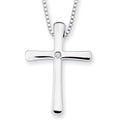 Boston Bay Diamonds Sterling Silver Diamond Accent Flared Cross Pendant with 18" Chain