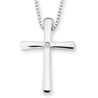 Boston Bay Diamonds Sterling Silver Diamond Accent Flared Cross Pendant with 18" Chain