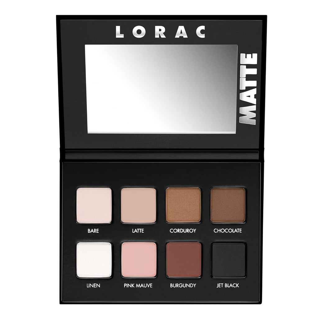 LORAC PRO Matte & Shimmer Eyeshadow Palette, Metallic High Pigmented, Mirror Compact