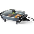 Amazon Basics Electric Skillet And Frying Pan With Glass Lid, Nonstick Ceramic Coating, Adjustable Temperature Control, 15.6 X 12.1 X 6.9 Inch, Black