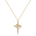 Tewiky Christian Gift Stocking Stuffers Cross Necklace for women-Dainty 14k Gold Plated/Silver Plated Pendant Necklaces Simple Cute Tiny Necklace Jewelry for Women