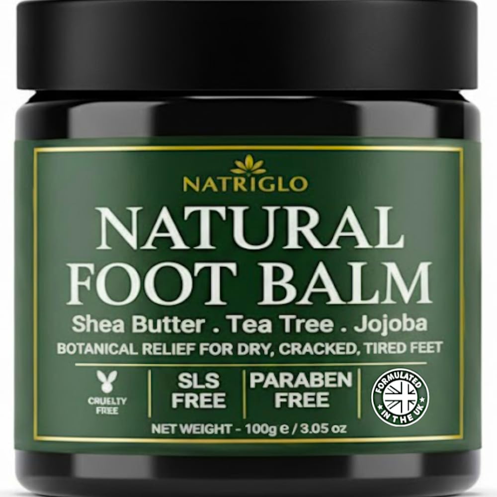 Organic Tea Tree Foot Balm for Dry Cracked Feet & Heels - Intensive Callus Remover & Foot Repair Cream with Shea Butter - Moisturizer for Rough Hard Skin & Cracked Heel Treatment for Men & Women