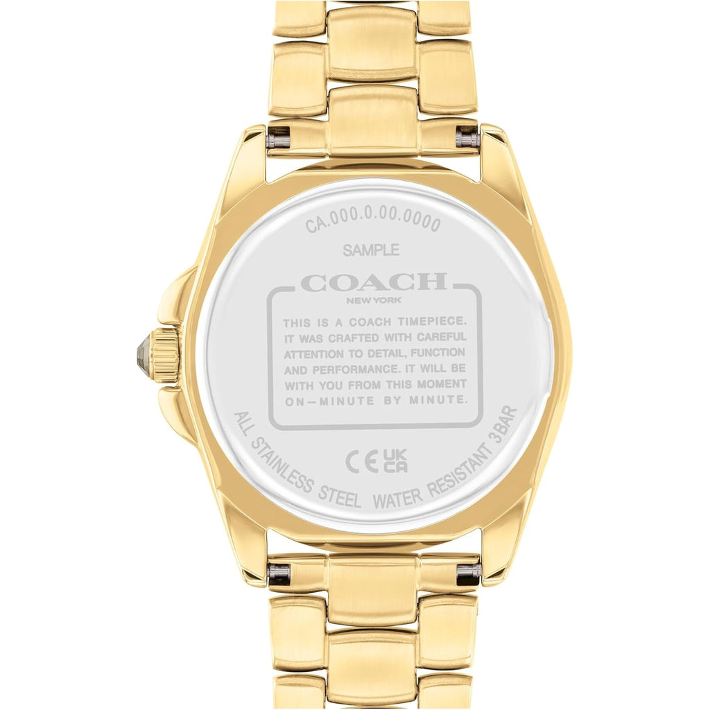 Coach Greyson Women'S Watch - 3H Dial With Signature C Link Bracelet And Crystal Bezel - Water Resistant 3 Atm/30 Meters - Premium Fashion Timepiece For Everyday Style - 36Mm
