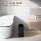 Small Bathroom Trash Can 2.4 Gallon Wastebasket, Slim Metal Garbage Can Matte Black Stainless Steel Trash Bin For Bedroom,Office,Kitchen,Toilet, Rv, Near Desk, Under Sink