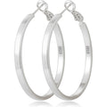 S925 Sterling Silver Post Hoop Earrings for Women Large Lightweight Silver Hoop Earrings 3mm Wide Thin Big Hoop Earrings for Women 30/40/50/60mm