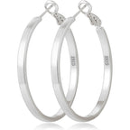 S925 Sterling Silver Post Hoop Earrings for Women Large Lightweight Silver Hoop Earrings 3mm Wide Thin Big Hoop Earrings for Women 30/40/50/60mm