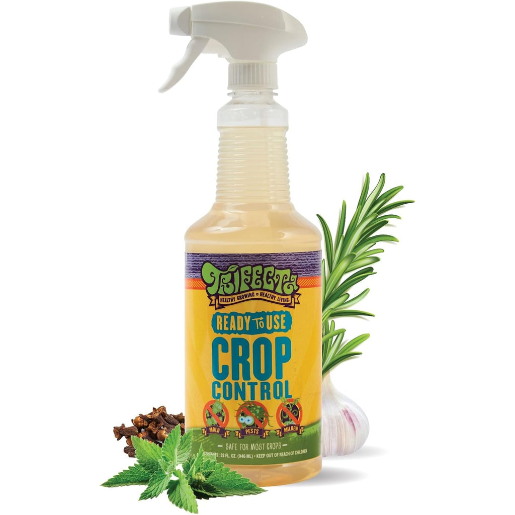 Trifecta Crop Control Ready To Use Maximum Strength Natural Pesticide, Fungicide, Miticide, Insecticide, Help Defeat Spider Mites, Powdery Mildew, Botrytis And Mold On Plants 32 Oz Size