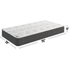 Ottomanson 9" Hybrid Twin Mattress - Firm - Made In Usa - Individually Pocketed Coils & Certipur-Us Foam - Fiberglass-Free - Bed In A Box