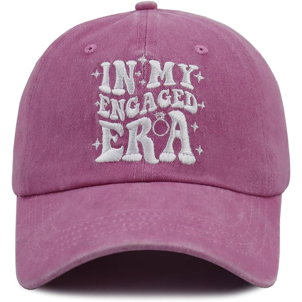 KKMKSHHG Funny Engaged Hat for Women Men, Adjustable Embroidered Cotton Baseball Cap Pink