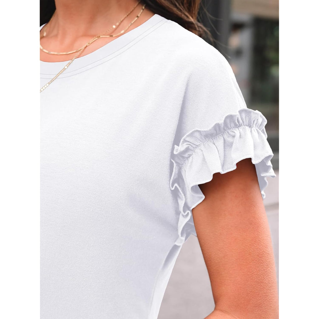 Automet Women'S Business Casual Cute Trendy Tops | Ruffle Sleeve,Soft, Stretchy, Lightweight,Breathable Fabric,Versatility,True-To-Size