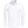 Alimens & Gentle Stretch Mens Dress Shirts Slim Fit Long Sleeve Casual Skinny Muscle Fit Wrinkle Free Button Down Shirt