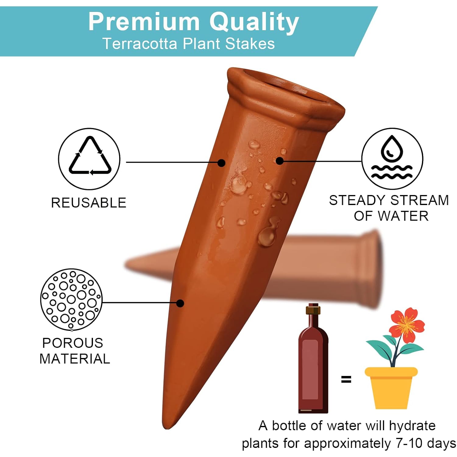 10 Pieces Of Plant Watering Piles, Plant Watering Devices,Plant Water Seepage Devices, Clay Self Watering Nails, Used For Automatic Watering Systems For Indoor And Outdoor Plants In Vacation Homes