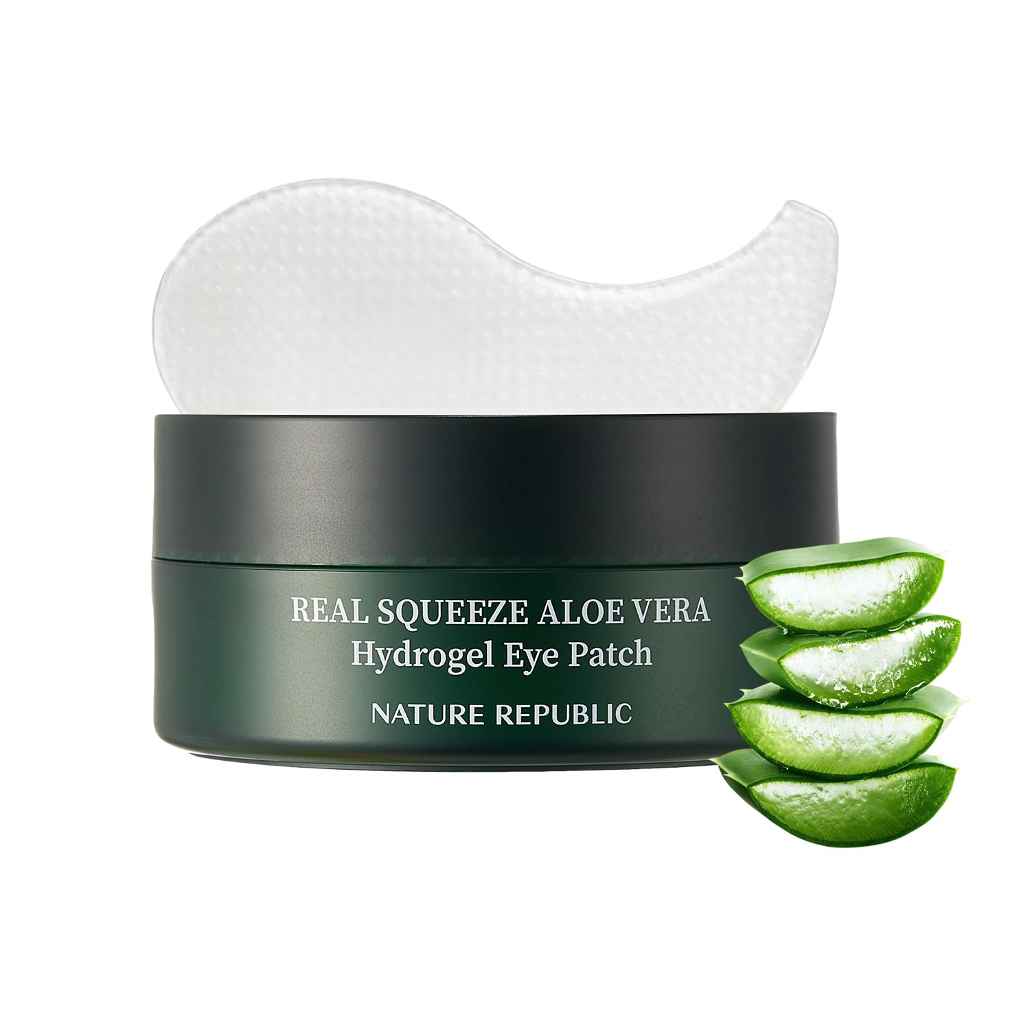 Nature Republic Real Squeeze Aloe Vera Eye Patch | Under Eye Masks For Dark Circles & Puffy Eyes, Cooling & Hydrating Glow, Korean Skin Care For All Skin Types (60 Count)