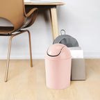 Umbra 1.25 Gallon Mini Waste Can With Removable Swing-Top Lid - Small Garbage Bin For Kitchen, Bathroom, Bedroom, Office - Compact Trash Can Fit Under Tables & Counters - Pink