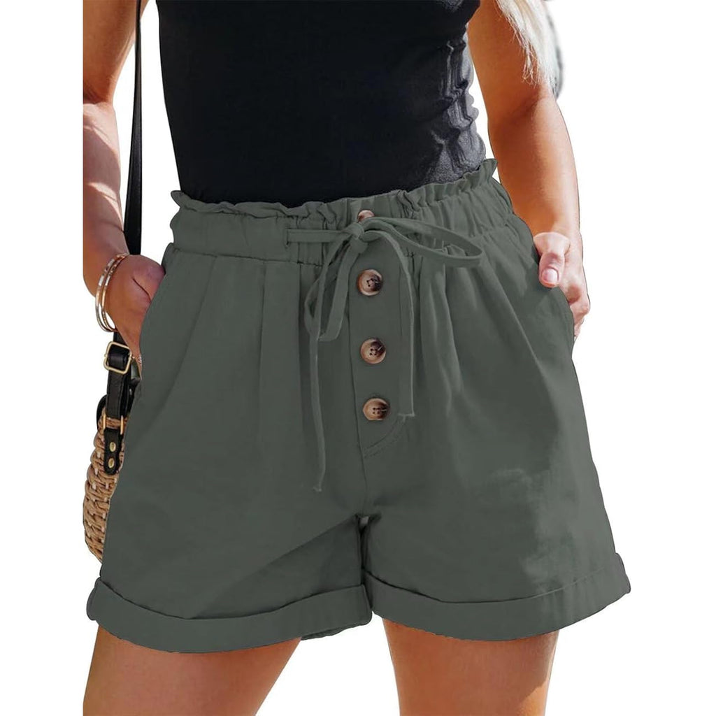 Womens Shorts 2026 Comfy Summer Drawstring High Waist Cotton Shorts for Women Trendy(S-2XL)
