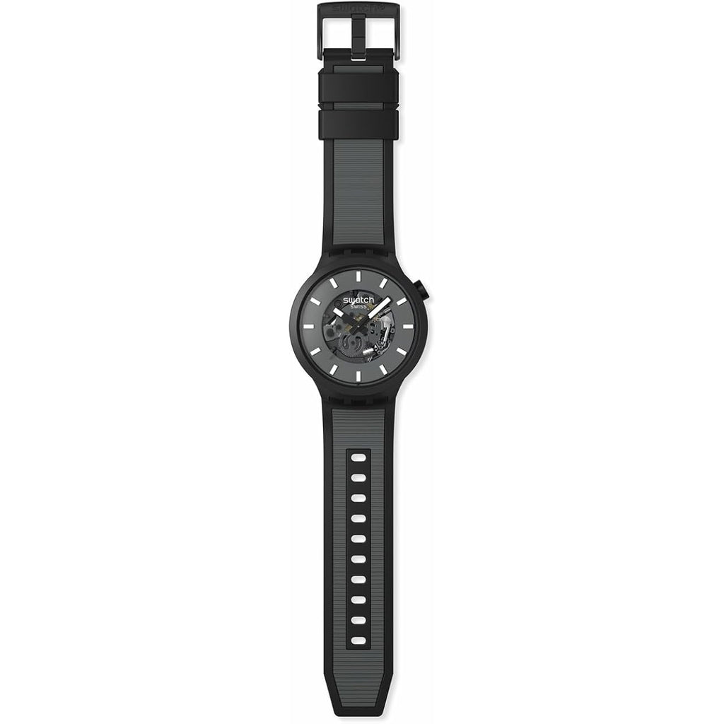 Swatch Big Bold Biosourced Lacquered Unisex Watch Casual Polymer Black Automatic Waterproof Past The Horizon