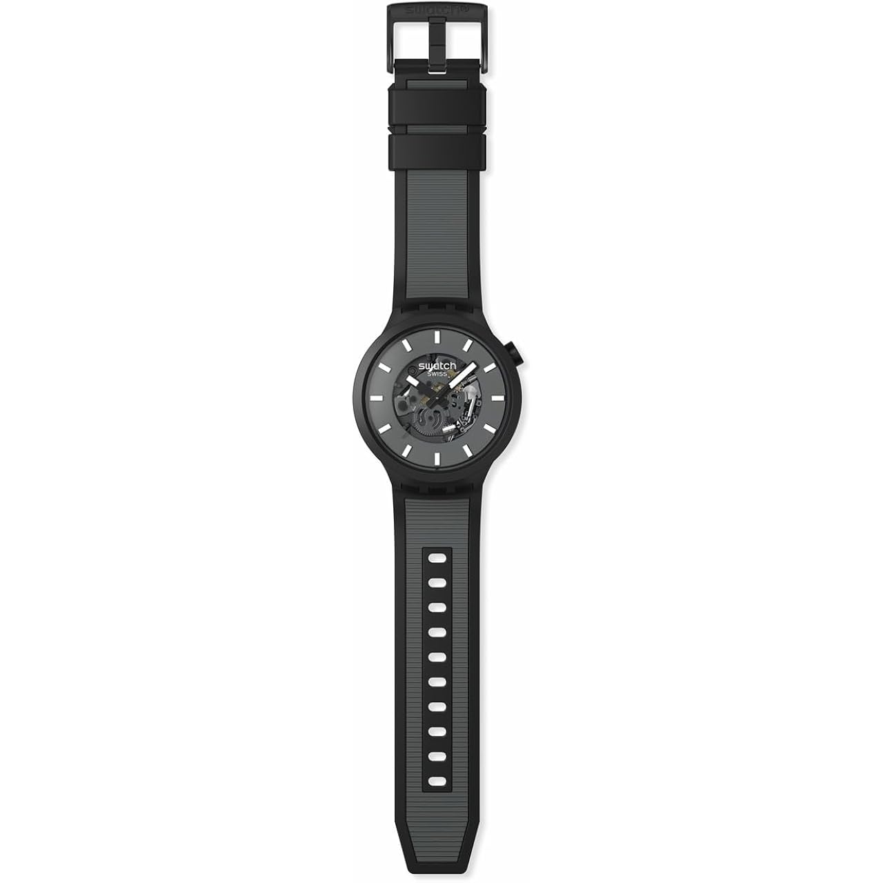 Swatch Big Bold Biosourced Lacquered Unisex Watch Casual Polymer Black Automatic Waterproof Past The Horizon