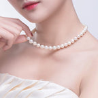 White Freshwater Cultured Pearl Necklace for Women in 18 Inch Princess Length