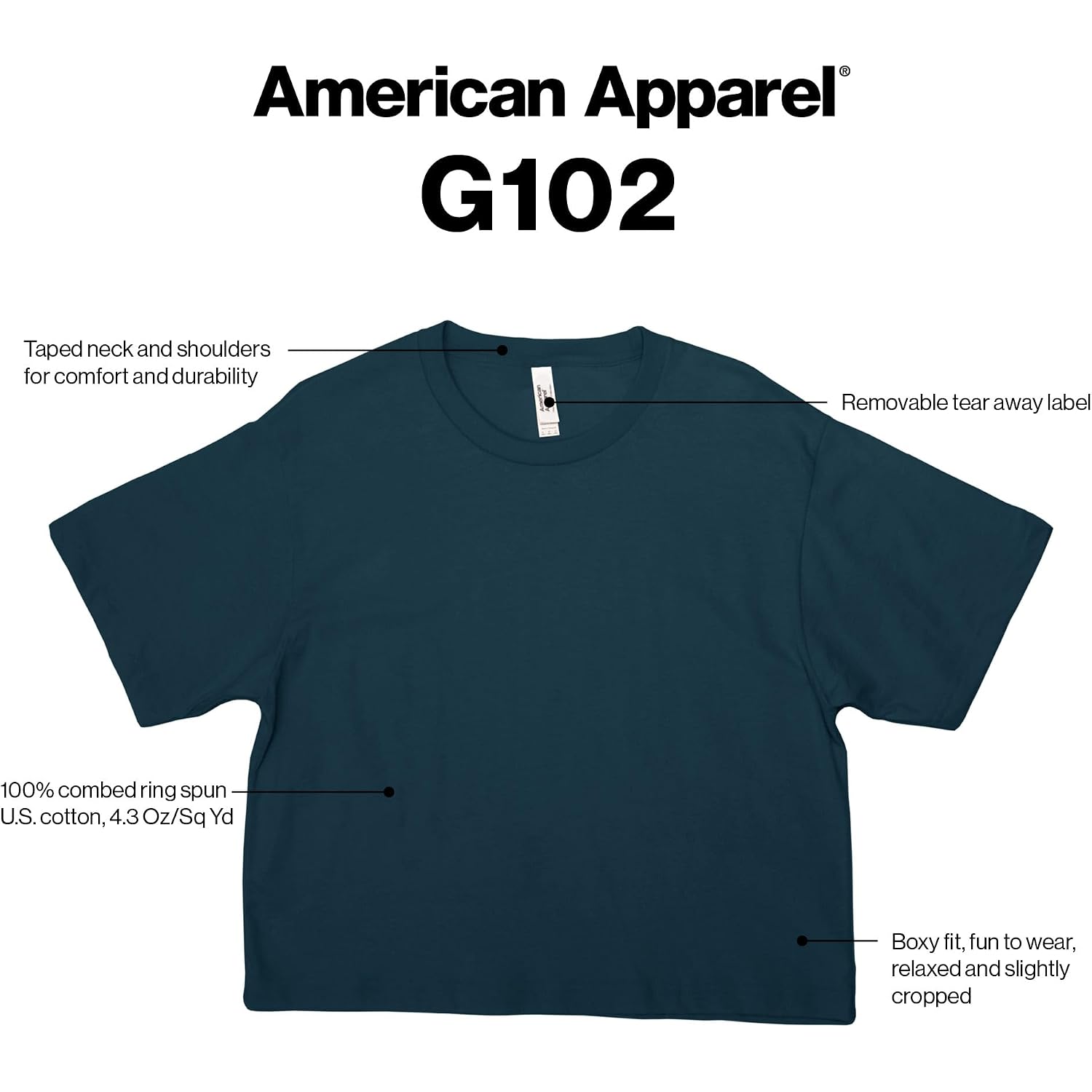 American Apparel Women'S Fine Jersey Boxy T-Shirt, Style G102, 2-Pack