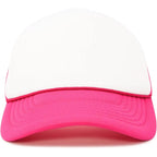 DALIX Two Tone Trucker Hat Summer Mesh Cap with Adjustable Snapback Strap Hot Pink