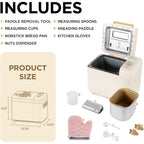 Neretva Bread Machine, 2.2Lb 15-In-1 Bread Maker, Dual Heater Breadmaker Machine With Auto Nut Dispenser & Nonstick Ceramic Pan, Bread Maker Machine For Gluten Free, Dough Maker, Sourdough, Yogurt