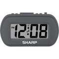 Sharp Digital Alarm Clock – Tactile Plastic Case With Soft Rubberized Finish - Battery Operated – Blue Backlight On Demand – Ascending Alarm – Easy To Use – Charcoal Black