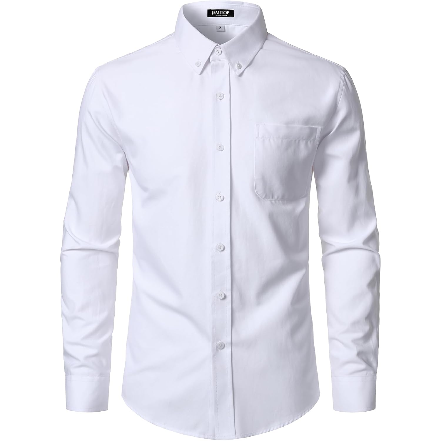 Jemitop Men'S Classic Lightweight Oxford Button Down Collar Shirts Business Casual Long Sleeve Dress Shirt With Pocket