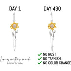 Love You This Much Sentimental Stepped Up Mom 18k Gold Sunflower Bracelet | 6.5-8" Adjustable | Meaningful Bonus Mom Gift | Birthday Gift for Stepmom | Best Stepmother | Luxury Gift Box