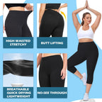 NEW YOUNG 3 Pack Plus Size Leggings for Women X-Large-4X,Capri Leggings for Women High Waisted Tummy Control Yoga Pants