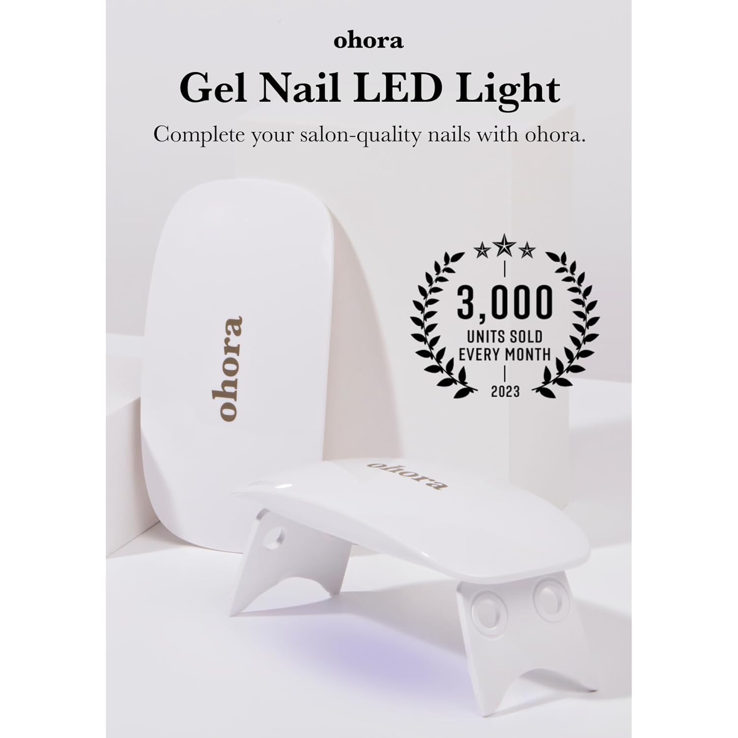 ohora Care LED Lamp for Semi Cured Gel Nail Strips - 6W Max, 2 Timers (45s / 60s), Portable Lamp for Curing Nail Art, for Gel Stickers and Strips Only