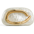 Clutch Purses for Women Formal, PU Leather/Marble Acrylic Evening Bags with Chain, Trendy Metal Handle Purses 2025