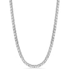 Belacqua 2 Carat Round Lab Grown Diamond Tennis Necklaces in Sterling Silver, Chain Length 16.5 Inches, Round Cut 3.7 mm, J-K Color, I1-I2 Clarity, 75% Diamond Coverage, Gift Box Included