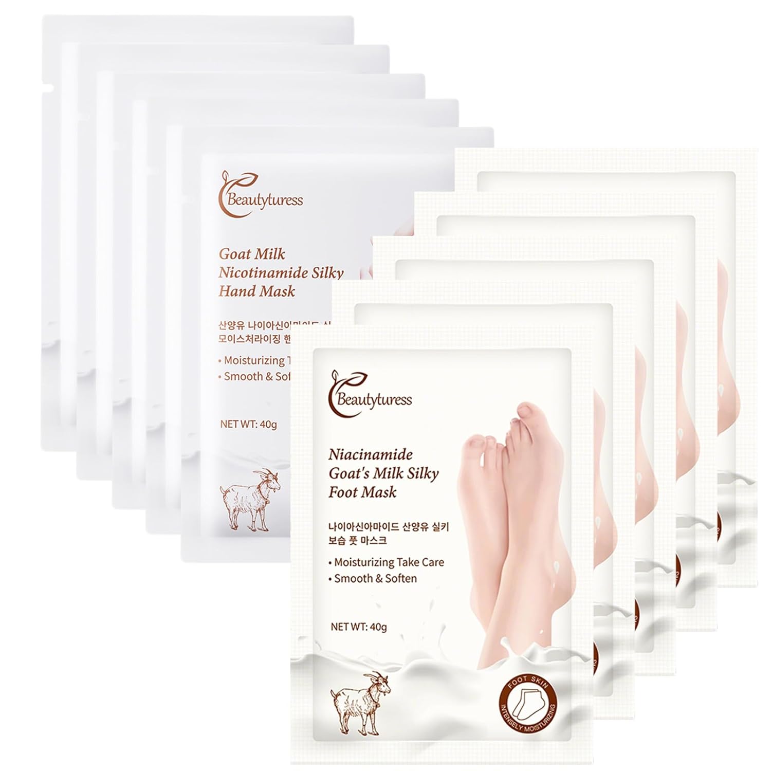 10PCS Moisturizing Hand Mask And Foot Peeling Mask, Moisturizing Glove To Prevent Dry Skin, Foot Spa, Skin Care For Chapped Hands And Feet, Night Care.