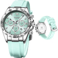 OLEVS Luxury Diamond Small Female Watches - Stainless Steel Bracelet, Waterproof Business Dress Analog Luminous Date Ladies Watches