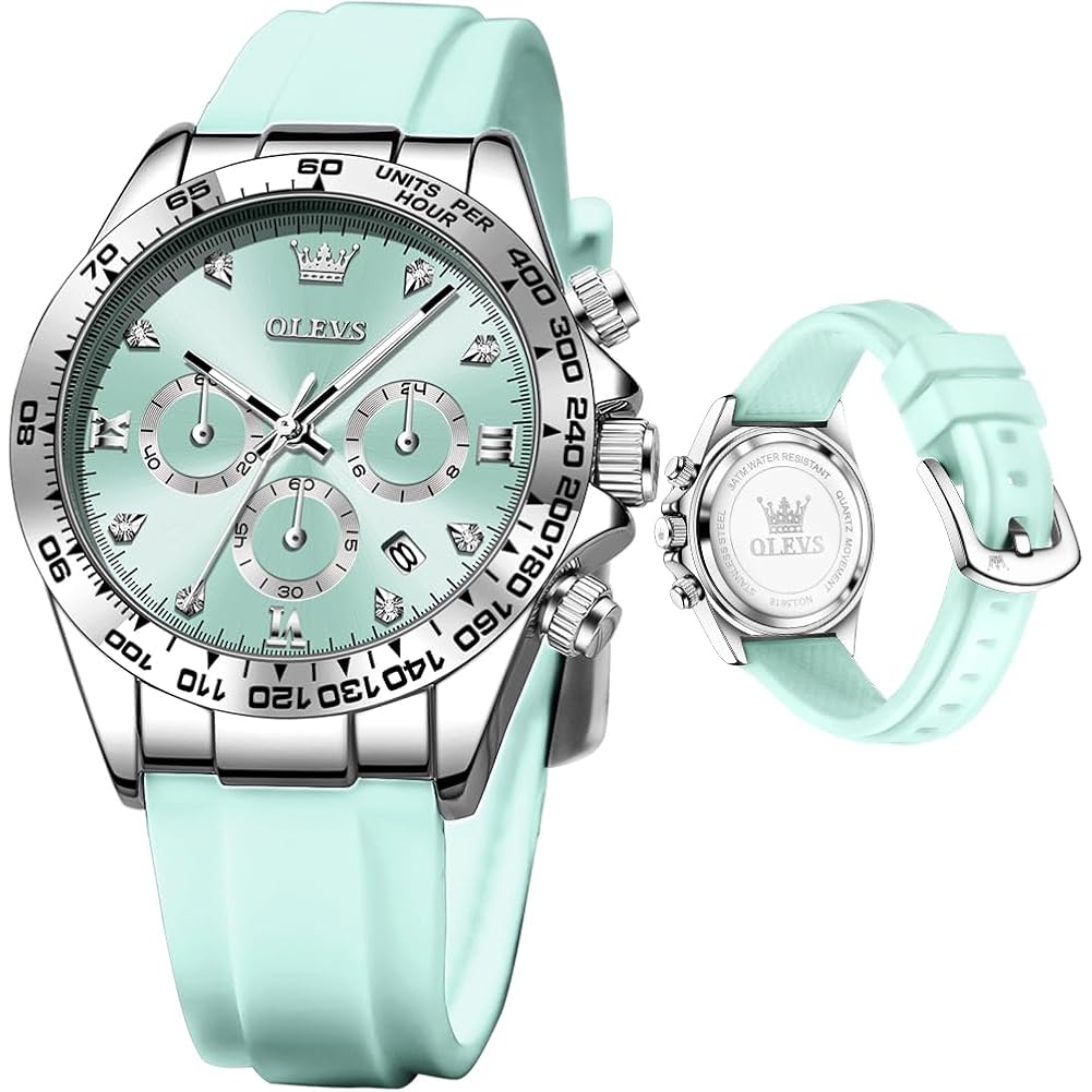 OLEVS Luxury Diamond Small Female Watches - Stainless Steel Bracelet, Waterproof Business Dress Analog Luminous Date Ladies Watches