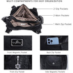 Angel Kiss Purses For Women, Large Shoulder Bag Hobo Tote Purse Mutipocket Faux Leather Satchel Hobo Purse
